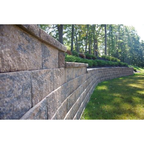 6 In H X 16 In L X 10 In D Browncharcoal Concrete Retaining Wall Block