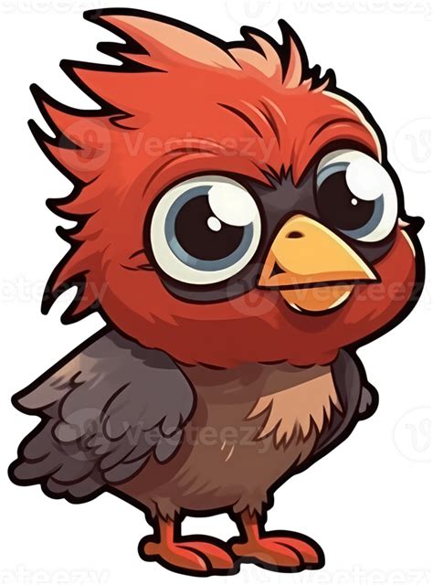 Free Funny And Cute Bird Transparency Sticker Northern Cardinal Ai