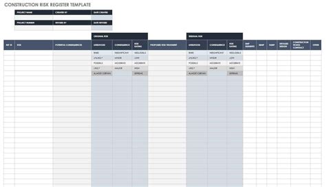 Risk Register Template Excel Free And Information Security Risk