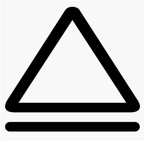 Triangle Equilateral Outline Shape On Horizontal Line Triangle With
