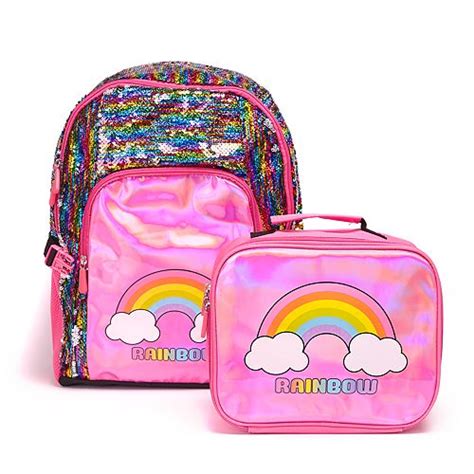 Holographic And Flip Sequins Backpack And Lunch Bag Set