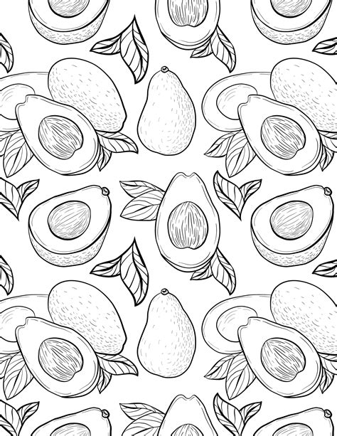 Awesome Avocado Coloring Pages For Kids And Adults