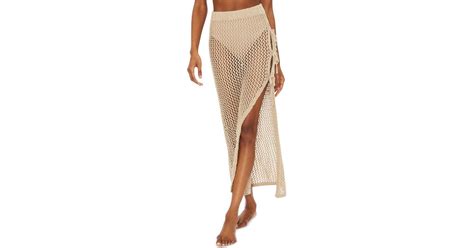 beach riot deborah mesh maxi skirt swim cover up in natural lyst