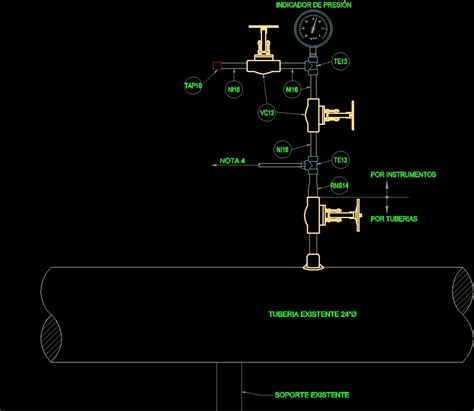 Type 1 Pressure Gauge 2d Dwg Elevation For Autocad Designs Cad