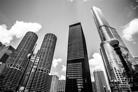 Black And White Photo Of Chicago Skyscrapers Photograph By