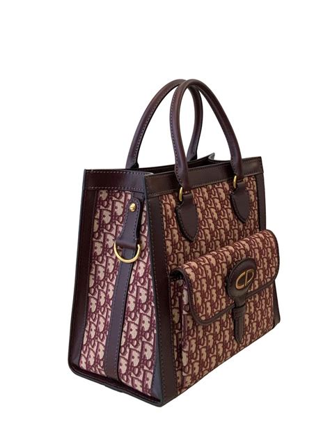 Christian dior totes, second hand online store. Christian Dior Oblique Burgundy Tote Bag at 1stDibs