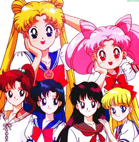 Usagi Tsukino Chibiusa Tsukino Minako Aino Rei Hino Ami Mizuna And Makoto Kino Sailor Moon