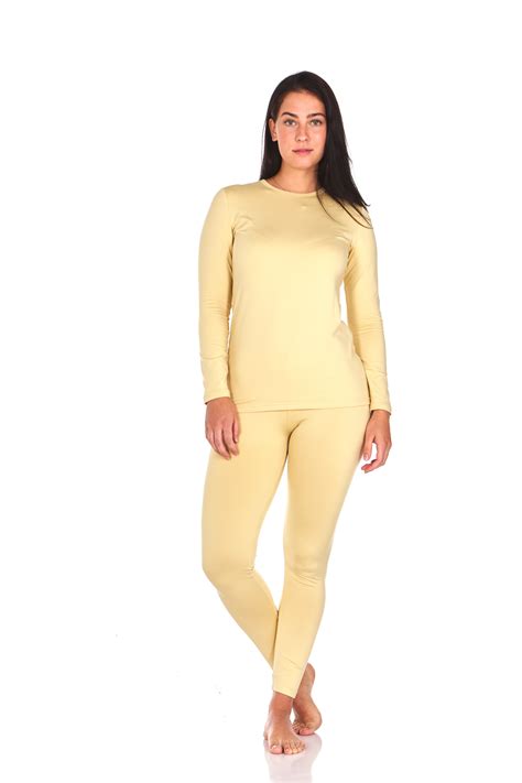 Thermajane Womens Ultra Soft Thermal Underwear Long Johns Set With