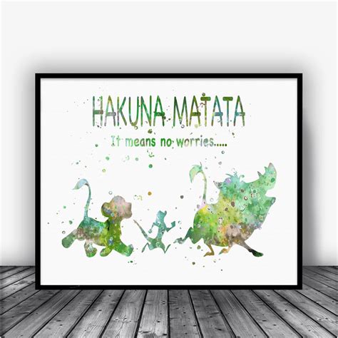 Hakuna Matata Lion King Quote Art Print Poster Posters Art Prints