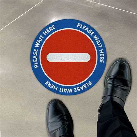 Please Wait Here Floor Sign Save 10 Instantly