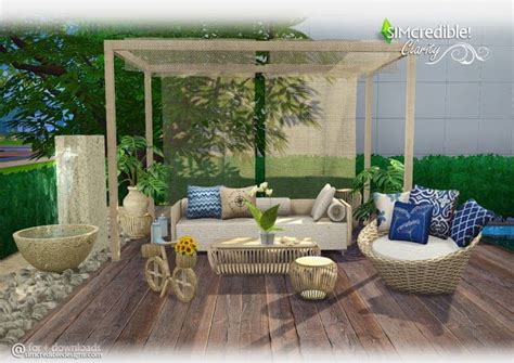 Sims 4 Ccs The Best Clarity Outdoor Set By Simcredible Sims 4 Cc