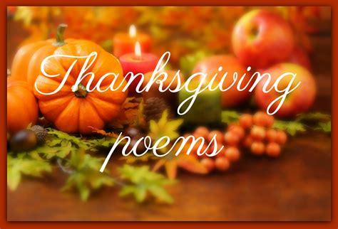 Thanksgiving Poems Holiday Poetry