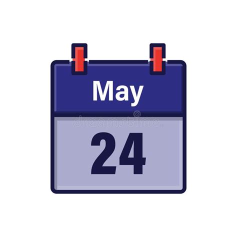 May 24 Calendar Icon With Shadow Day Month Meeting Appointment Time