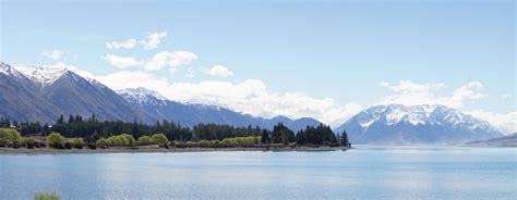 Mountain And Lake Nature Landscapes At Lake Ohau On The South Island Of