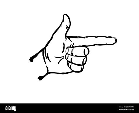 Finger Point Gun Symbol Vector Illustration Index Finger Show