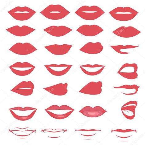 Vector Lips And Mouth Silhouette — Stock Vector © Eveleen 45244173