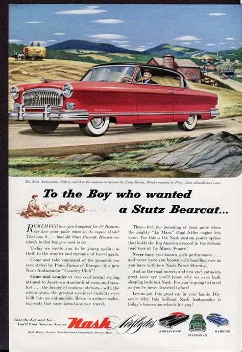 1953 Nash Ambassador Airflyte Two Door Hardtop Automobile Advertising