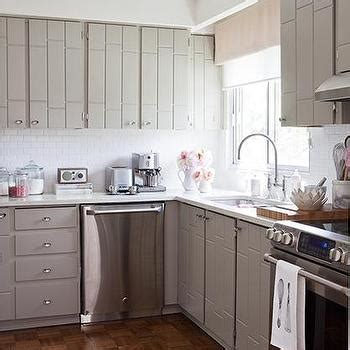The color of these kitchen cabinets is lunar grey, and it works so well with brass hardware. Soft Gray Cabinets - Design, decor, photos, pictures, ideas, inspiration, paint colors and remodel