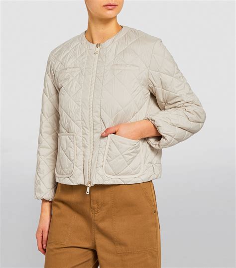 Womens Weekend Max Mara White Quilted Jacket Harrods Uk