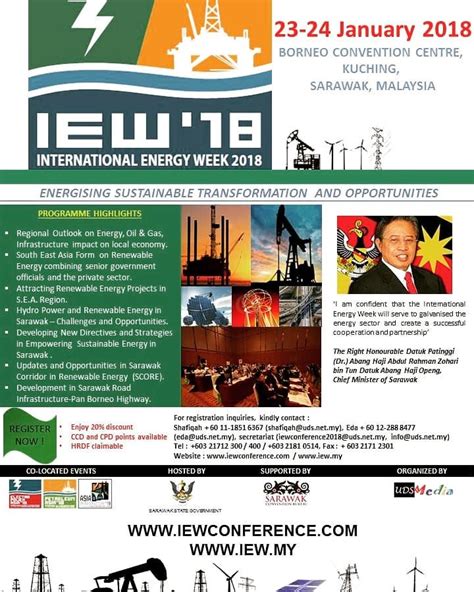 Energizing sustainable transformation & opportunities in sarawak. international energy week is a prestigious energy event with a primary focus on the energy, oil, and gas industry as well as the power industry of sarawak, and ultimately malaysia. 5 Likes, 2 Comments - IEWcon2018 (@iewconference2018) on ...