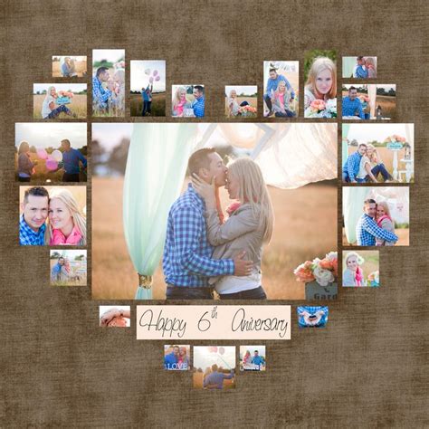 Or maybe you've finally wrestled everyone together for that traditional family photo. Heart Photo Collage Template PSD. Wedding gift. Anniversary | Etsy
