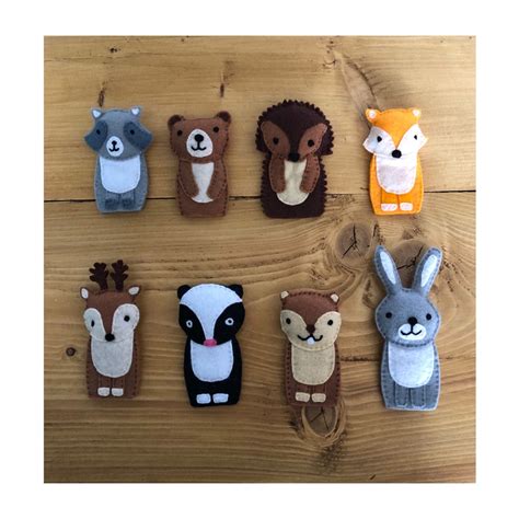 Woodland Animals Finger Puppets Handmade Felt Puppets Handmade Toys