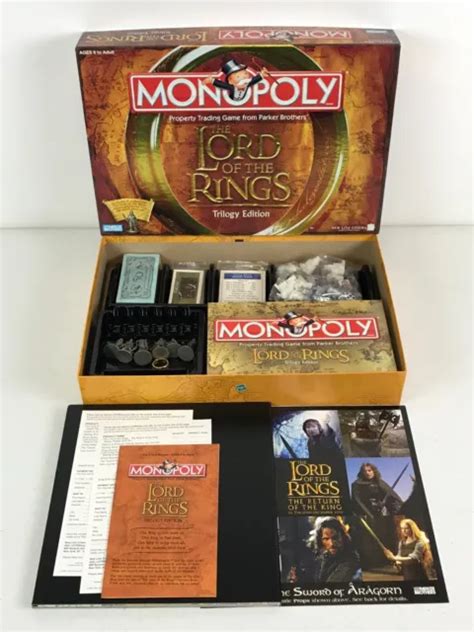 THE LORD OF THE RINGS Trilogy Edition Monopoly Board Game OPEN BOX
