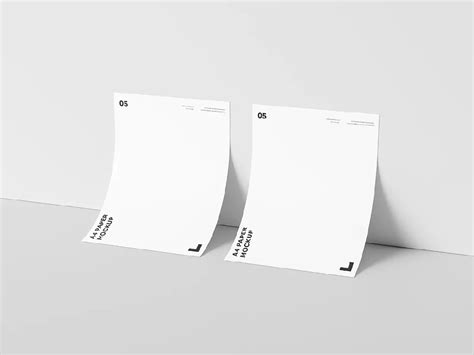 Sheets Of A4 Paper Leaning Against Wall Mockup Mockup World
