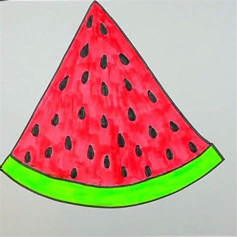 Watermelon Slice Video Fruit Art Kids Easy Drawings