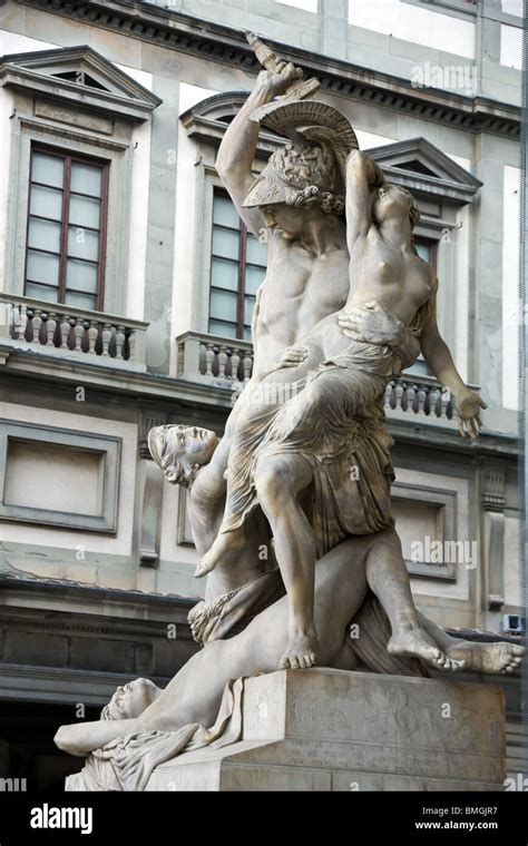 Italy Tuscany Florence Statues In Piazza Della Signoria Stock Photo