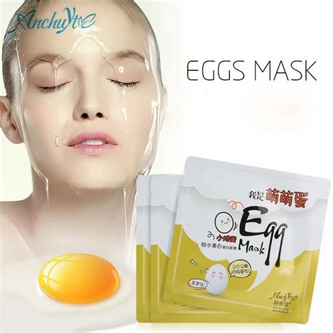 Small Egg Whitening Silk Mask Egg White Facial Masks Moisturizing Face