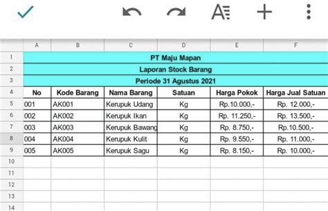 Contoh Laporan Stok Barang Gudang Download File Excel Di Sini Mobile