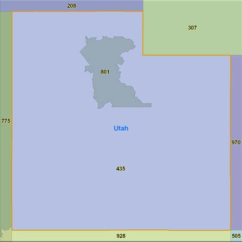 Utah Area Code Maps Utah Telephone Area Code Maps Free Utah Area Code