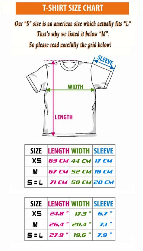T Shirt Size Chart Sinclairestyle