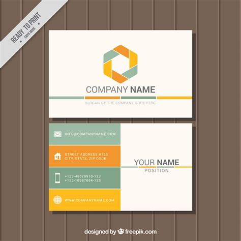 Free Vector Decorative Corporate Card In Flat Design