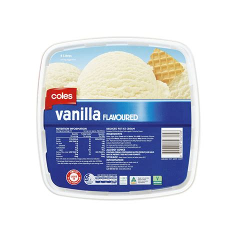 Buy Coles Simply Vanilla Flavoured Frozen Dessert 4l Coles