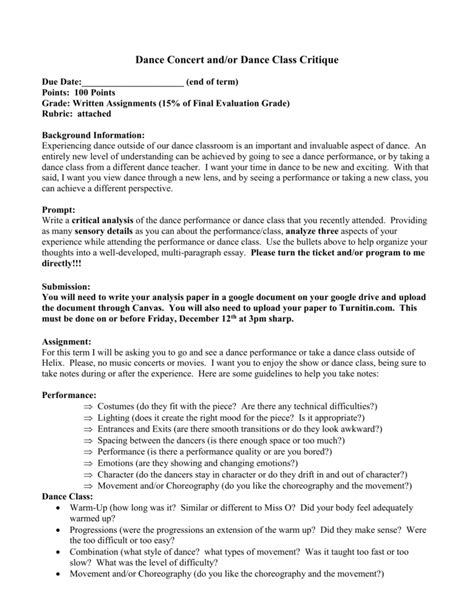Acces pdf an example of a critique paper. 007 Essay Example Dance Topics Summary Format Gxart Critique Examples ~ Thatsnotus