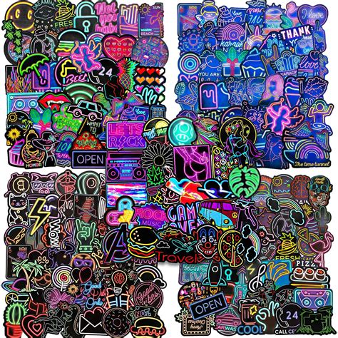 Buy Neon Style Stickers Waterproof Vinyl Stickers Decals Neon Light