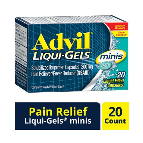 Advil Liqui Gels Minis Pain Reliever And Fever Reducer Ibuprofen 200mg