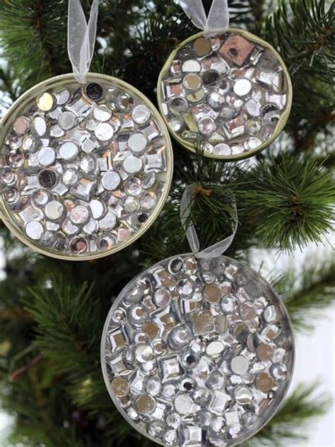 Rhinestone Recycled Christmas Ornaments Mod Podge Rocks