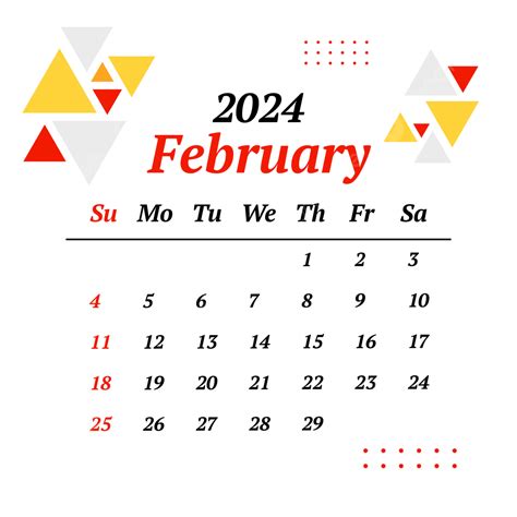 Calendar February 2024 Vector, February 2024 Calendar, February 2024