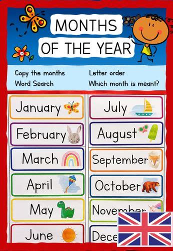 Months Of The Year Inglés Material De La Siguiente Asignatura