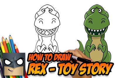 How To Draw Rex Toy Story Step By Step Tutorial Easy Cartoon