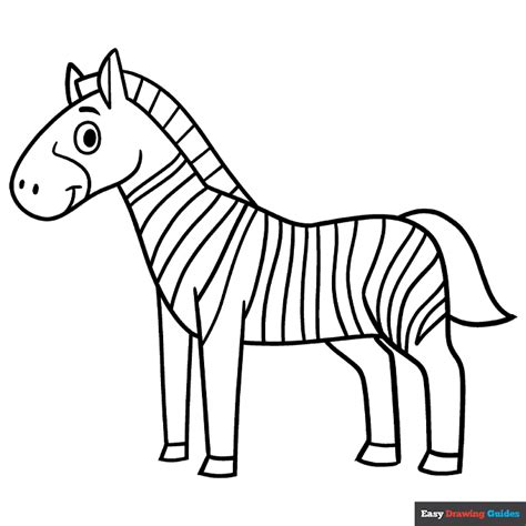 Cartoon Zebra Coloring Page Easy Drawing Guides
