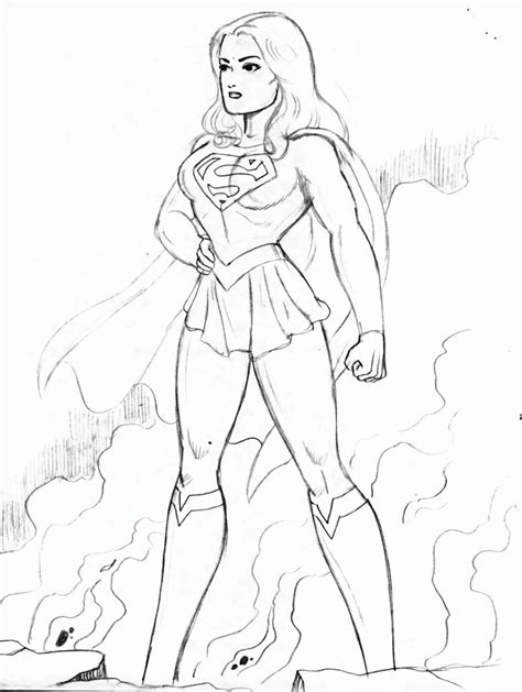 coloring pages supergirl coloring home
