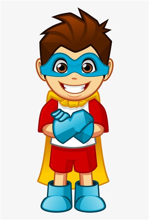 Cartoon Smiling Superhero Boy With Arms Crossed Super Hero Cartoon