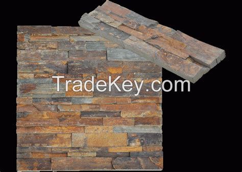 Rustyslate Cultured Stone Wall Tile Ledgestone Wall Stacked Cladding