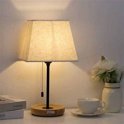 Haitral Minimalist Modern Night Light Lamp With Black Fabric Shade