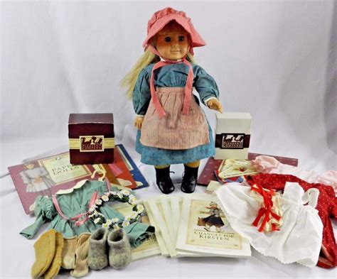 vintage american girl doll kirsten pleasant company w clothes books paper dolls antique