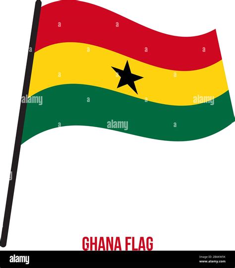 Ghana Flag Waving Vector Illustration On White Background Ghana